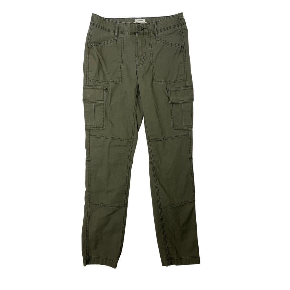 L.L. Bean Favorite Fit Women's Cargo Khaki Green Utility Pants sz 2 Outdoors